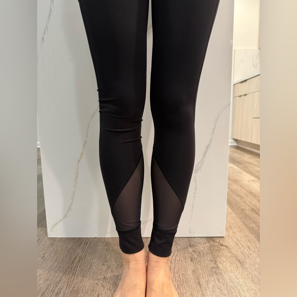lululemon athletica Black Leggings with Mesh Detail